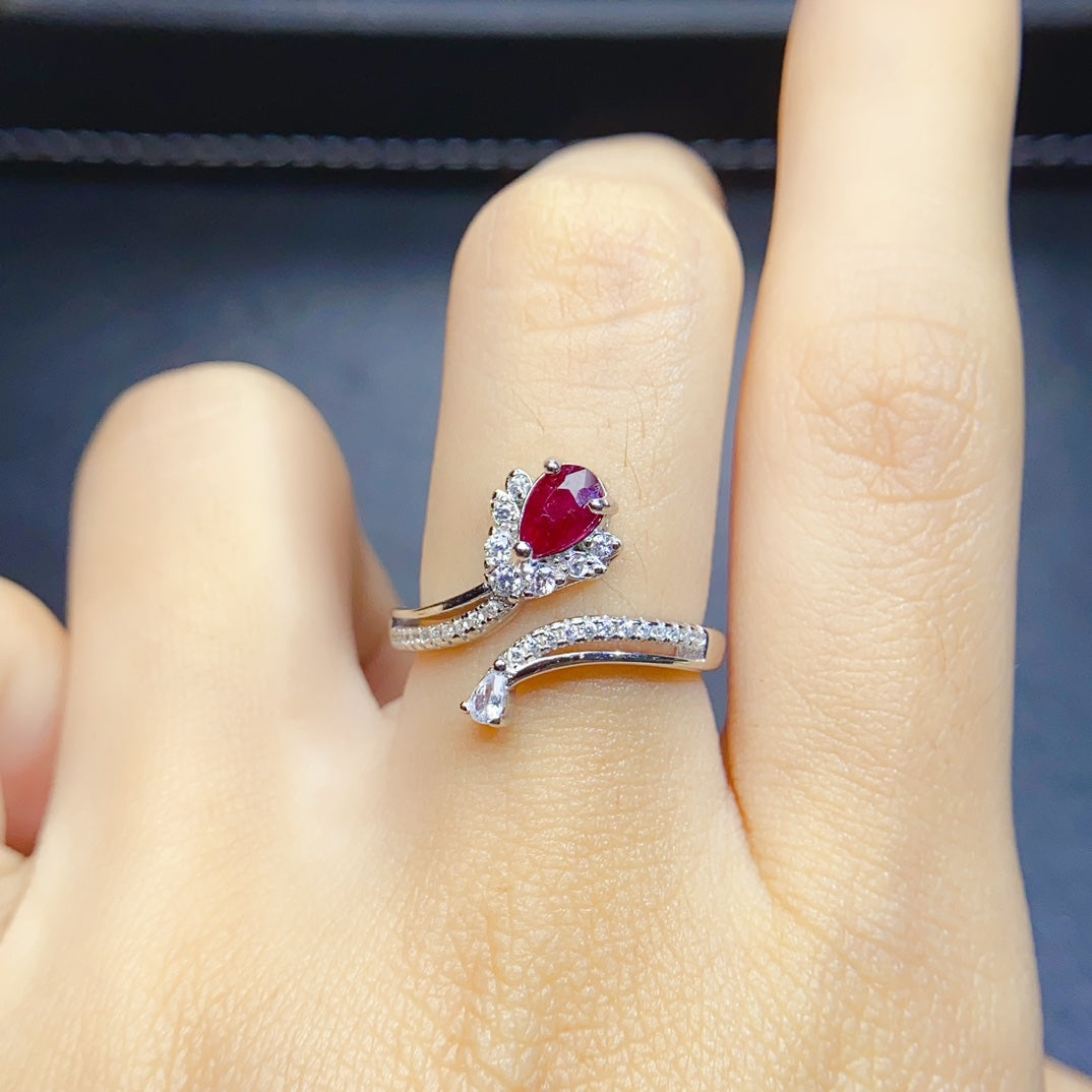 The natural burnt ruby ring has arrived