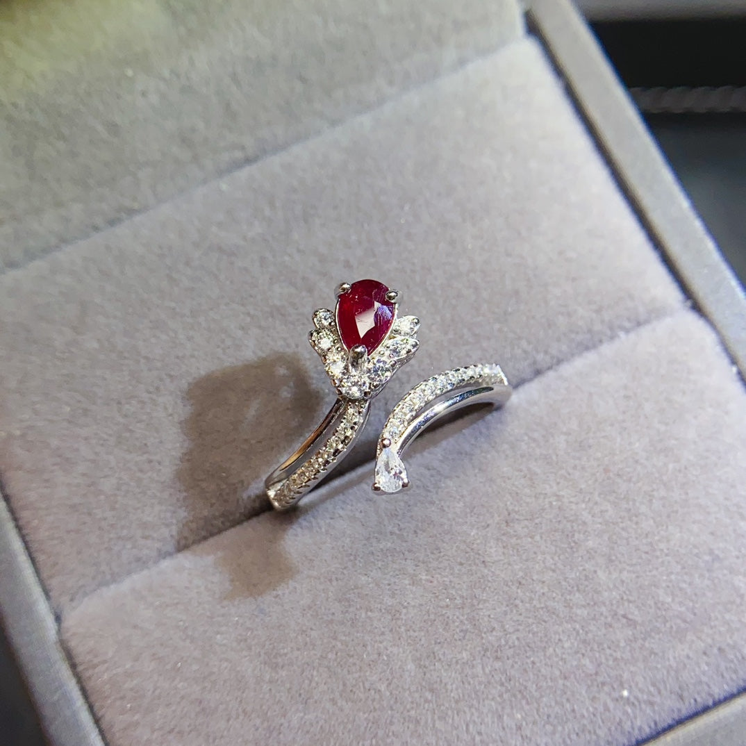 The natural burnt ruby ring has arrived