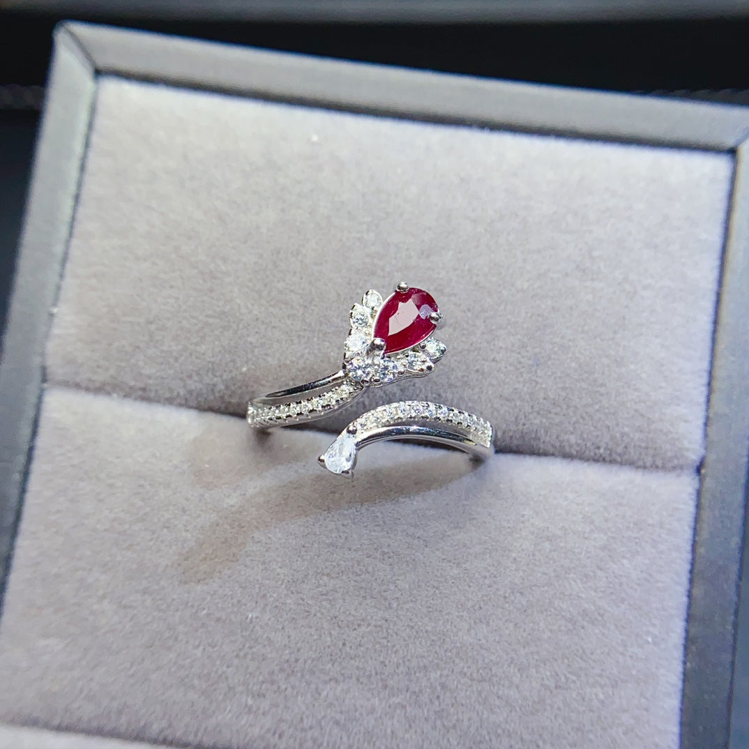 The natural burnt ruby ring has arrived