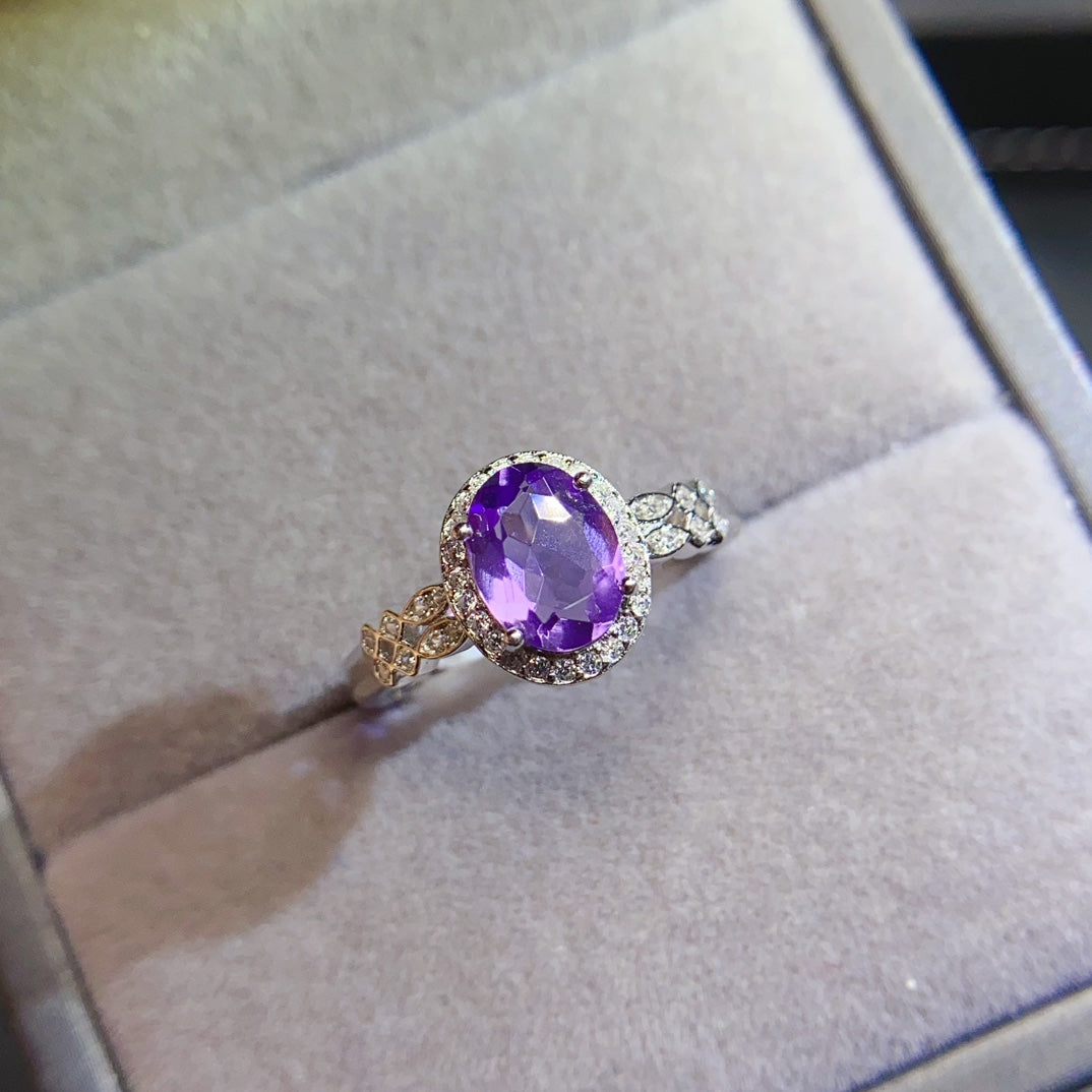 The natural amethyst ring has arrived