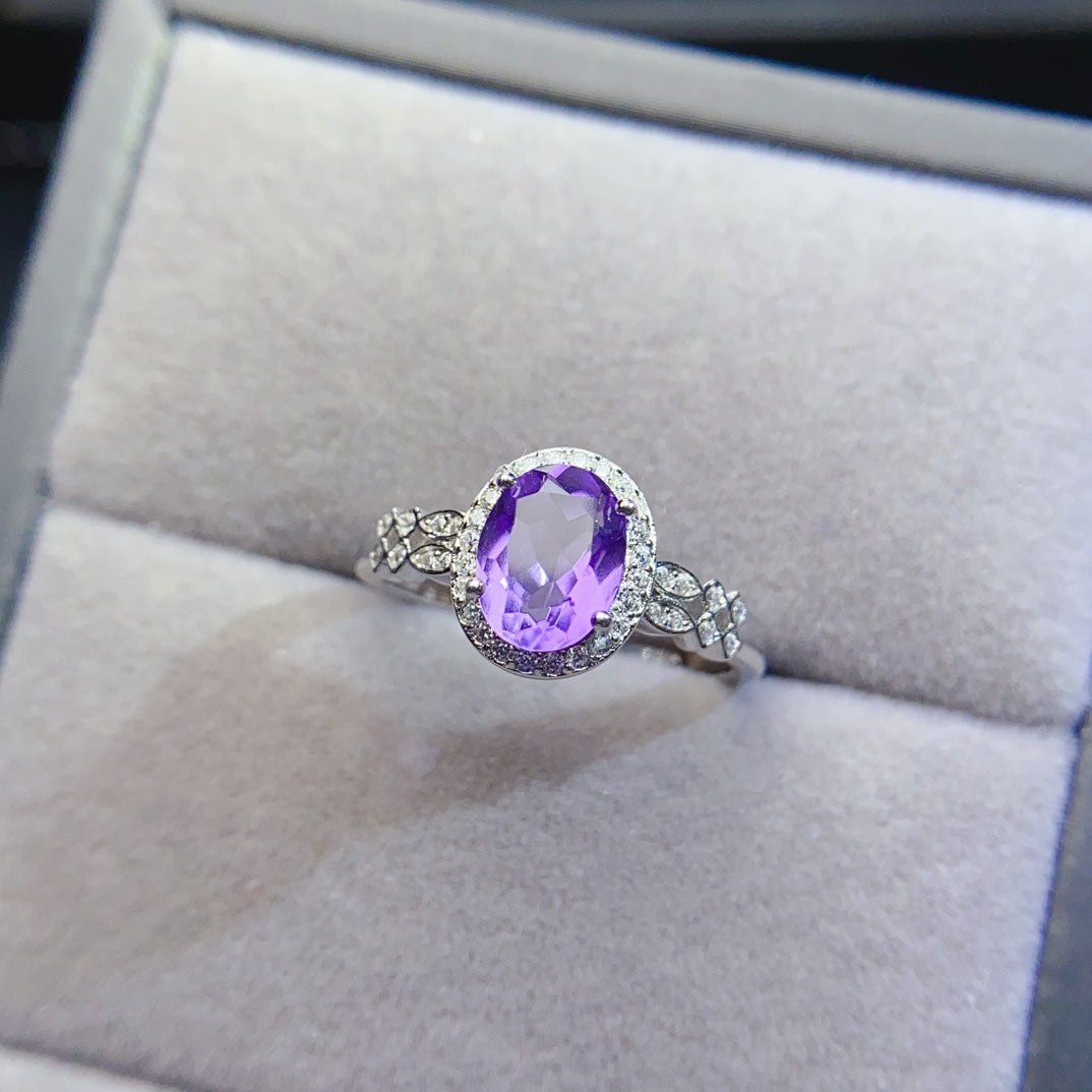 The natural amethyst ring has arrived