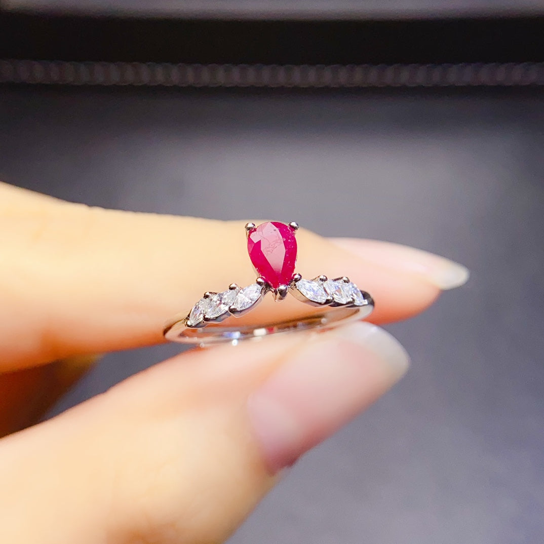 The natural burnt ruby ring has arrived