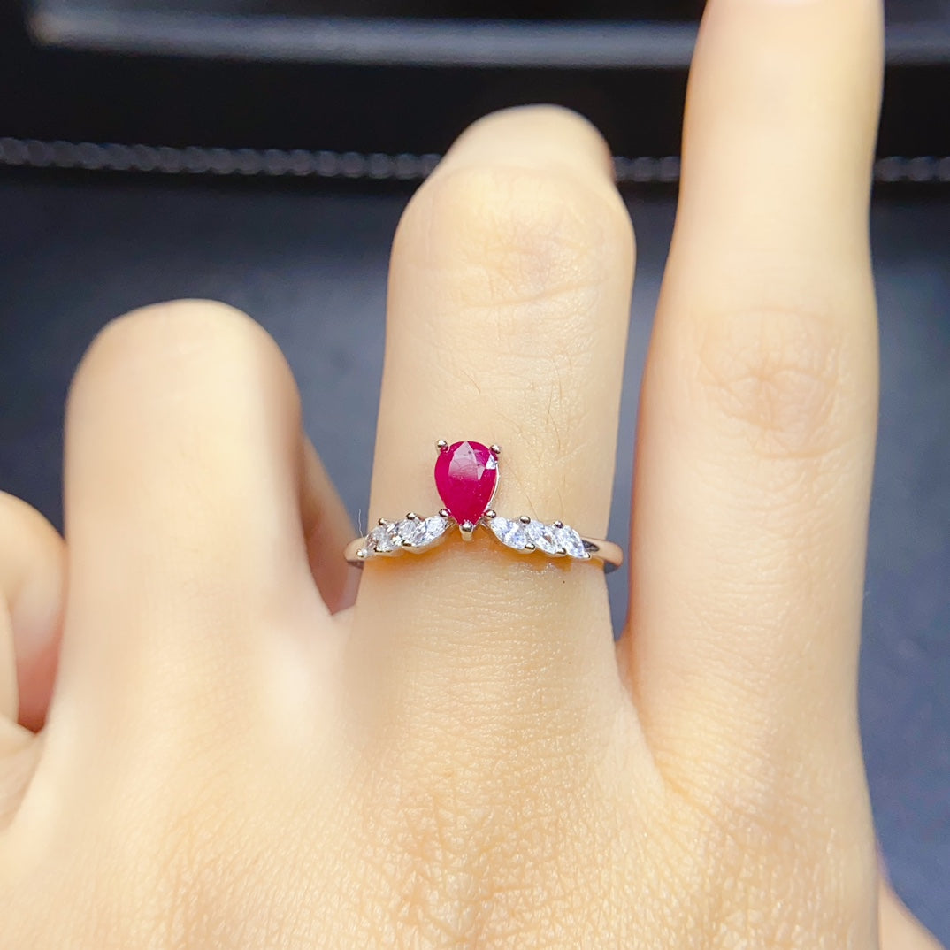 The natural burnt ruby ring has arrived