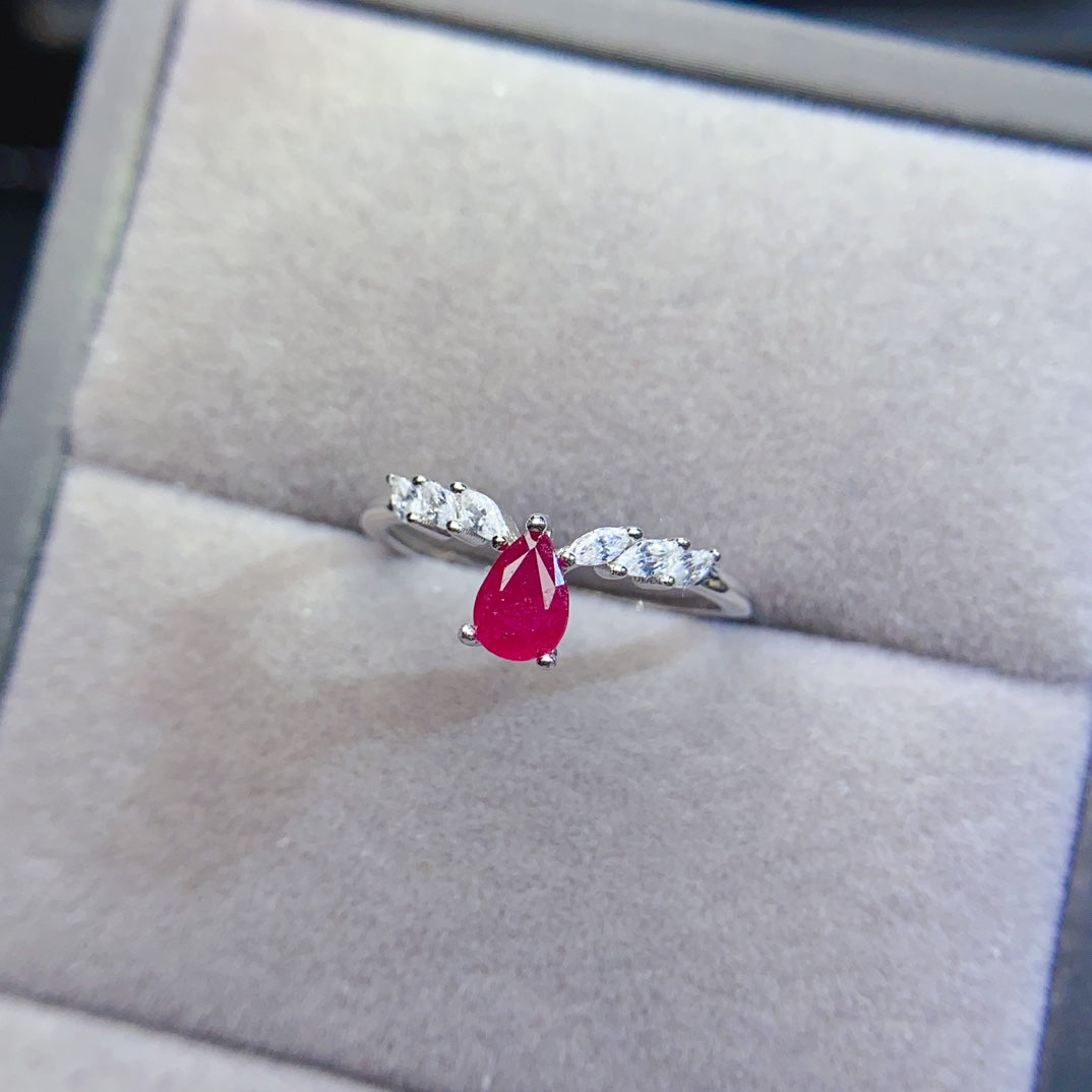 The natural burnt ruby ring has arrived