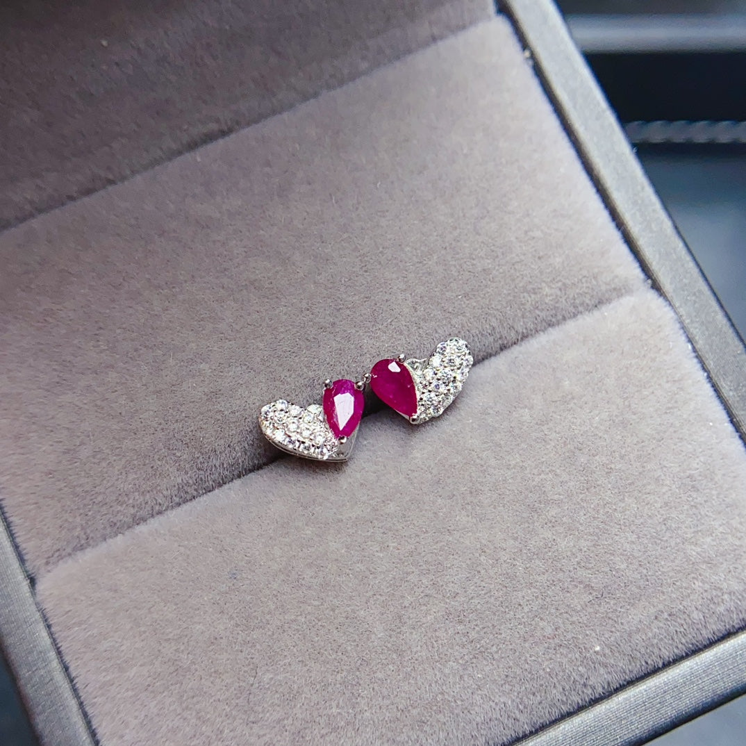 Natural burnt ruby earrings have arrived