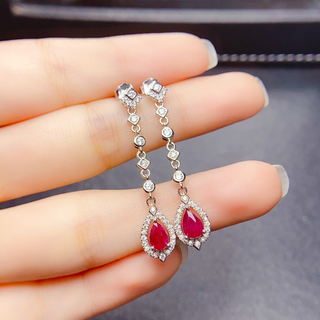 Natural burnt ruby earrings have arrived