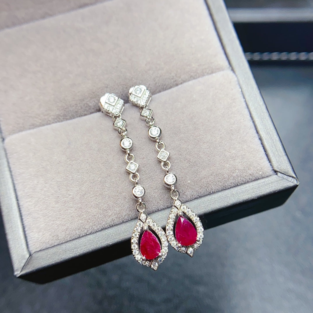 Natural burnt ruby earrings have arrived