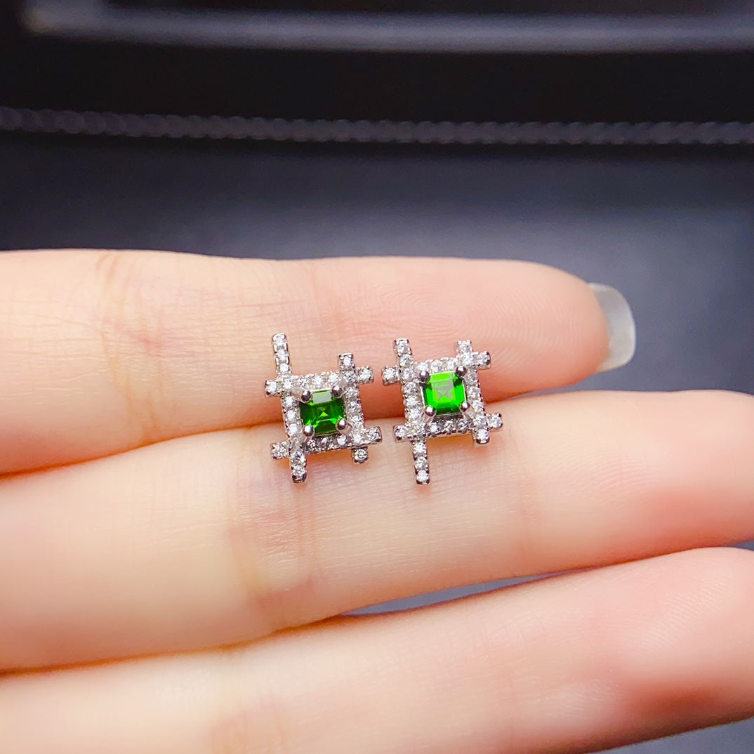 Natural diopside earrings have arrived