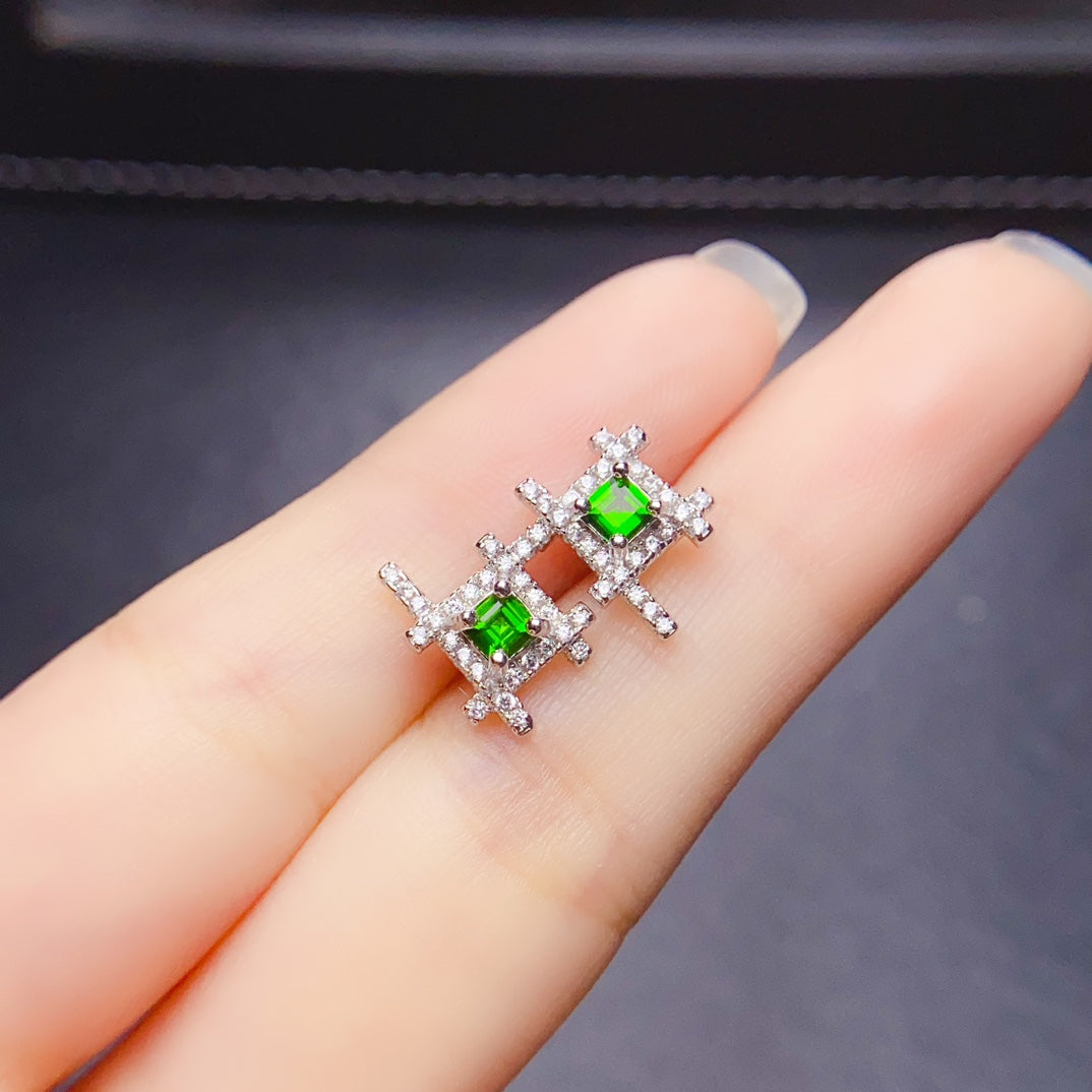 Natural diopside earrings have arrived