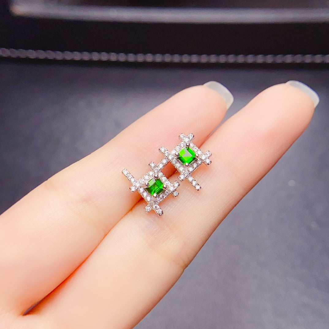 Natural diopside earrings have arrived