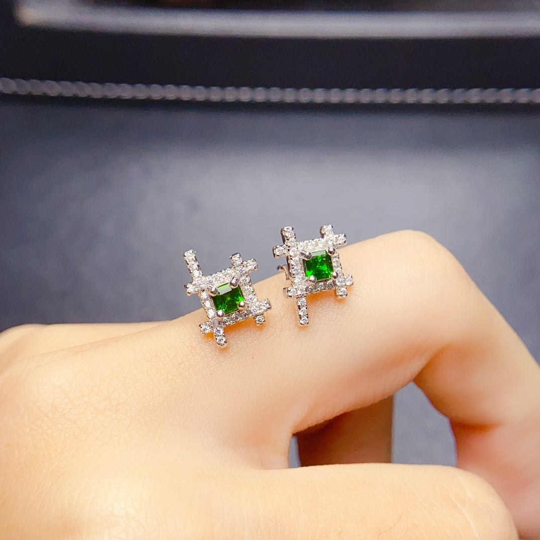 Natural diopside earrings have arrived