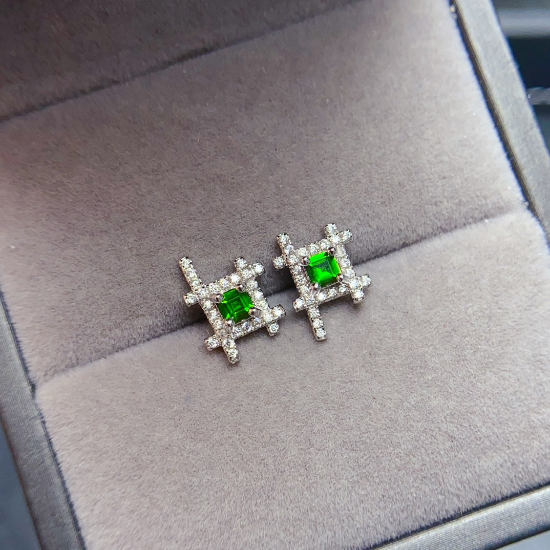 Natural diopside earrings have arrived