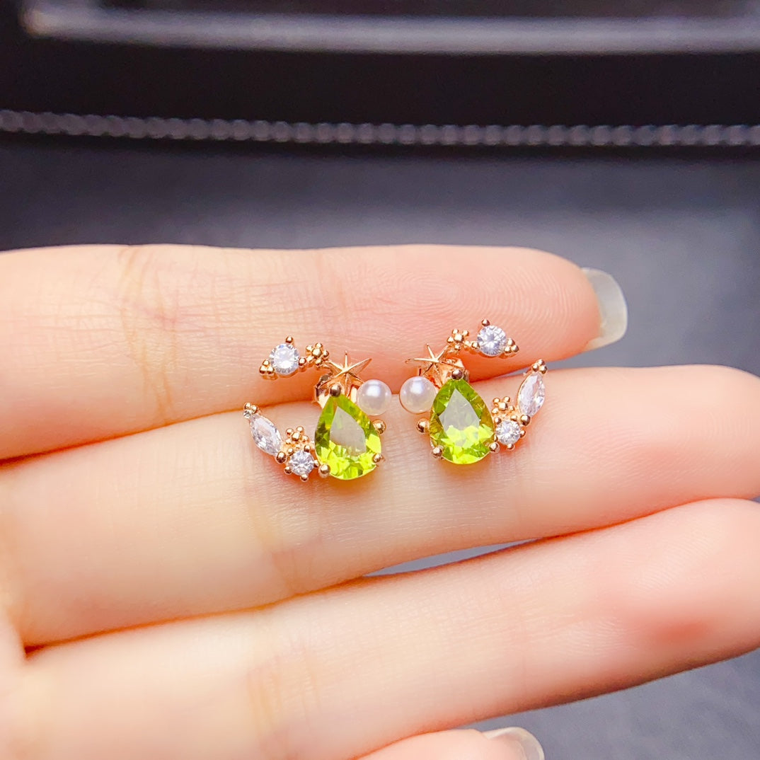 Natural olivine earrings have arrived