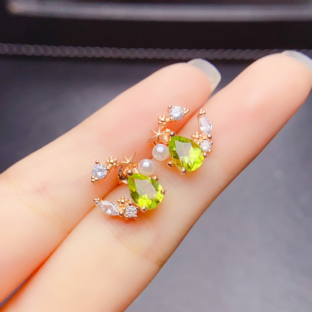 Natural olivine earrings have arrived