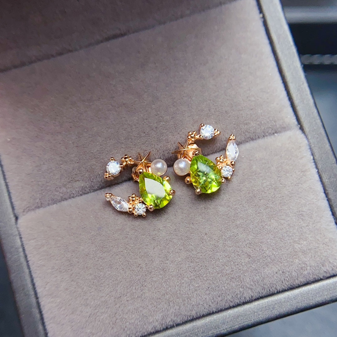 Natural olivine earrings have arrived