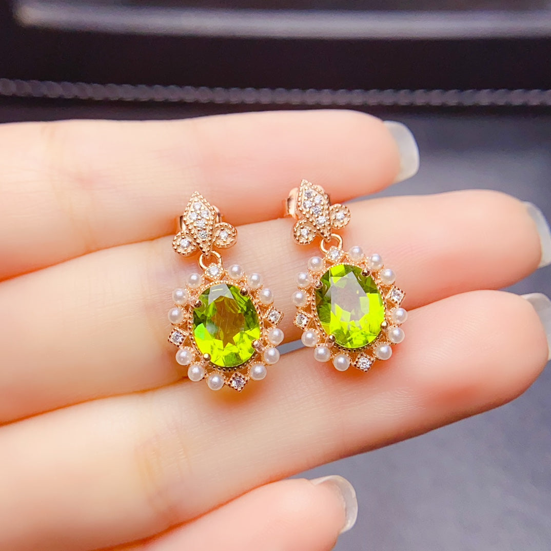 Natural olivine earrings have arrived