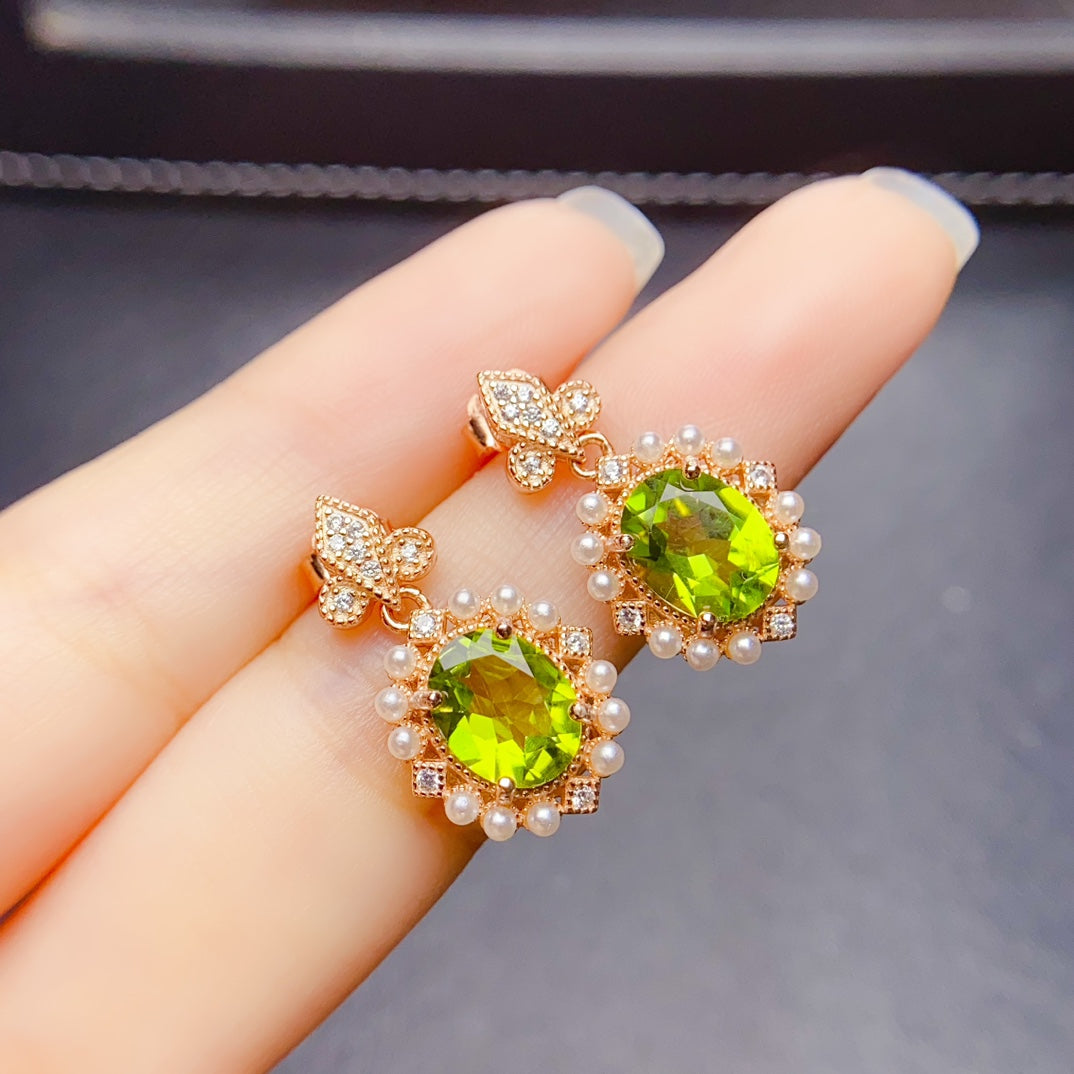 Natural olivine earrings have arrived