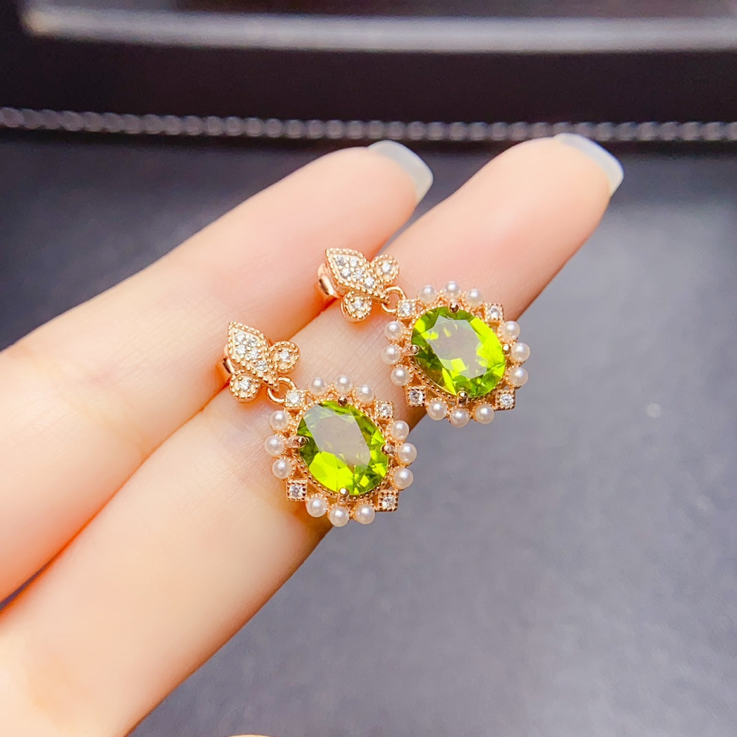 Natural olivine earrings have arrived