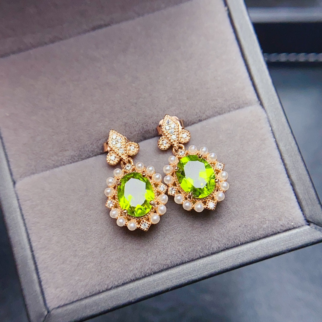 Natural olivine earrings have arrived