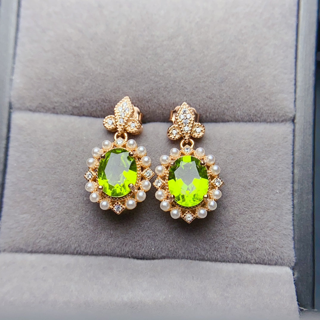 Natural olivine earrings have arrived