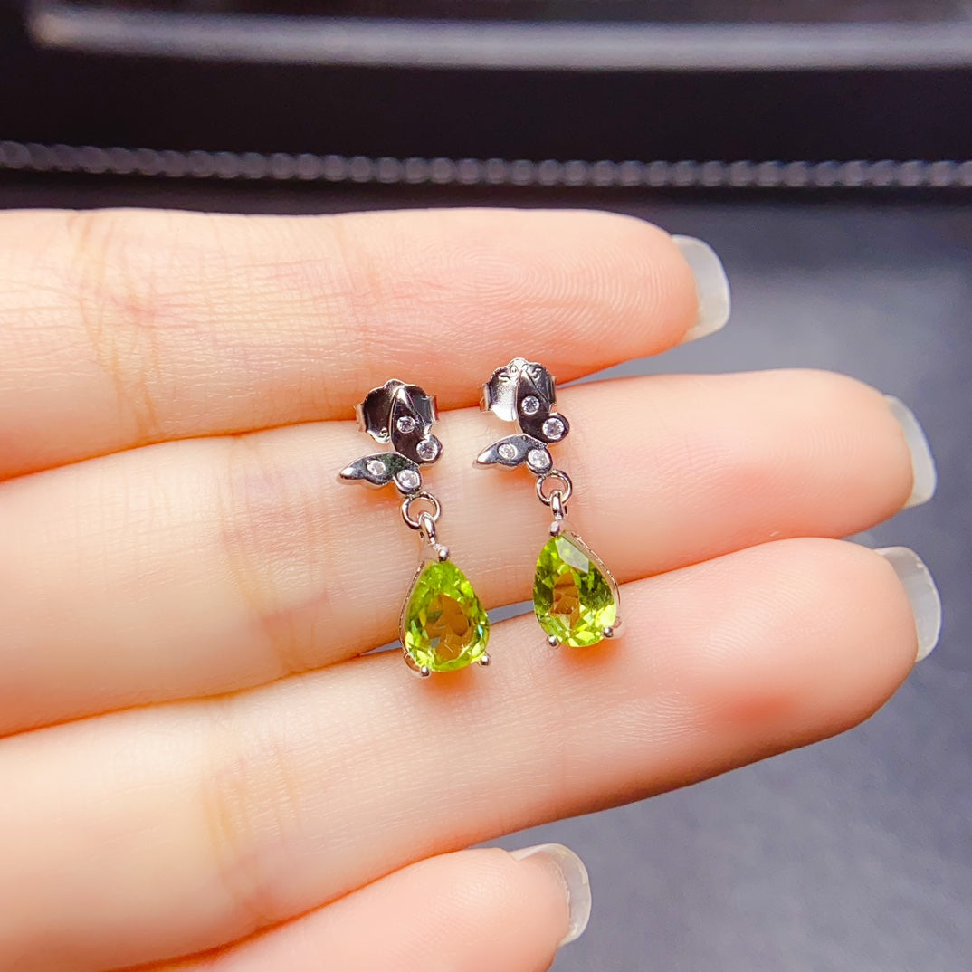 Natural olivine earrings have arrived,