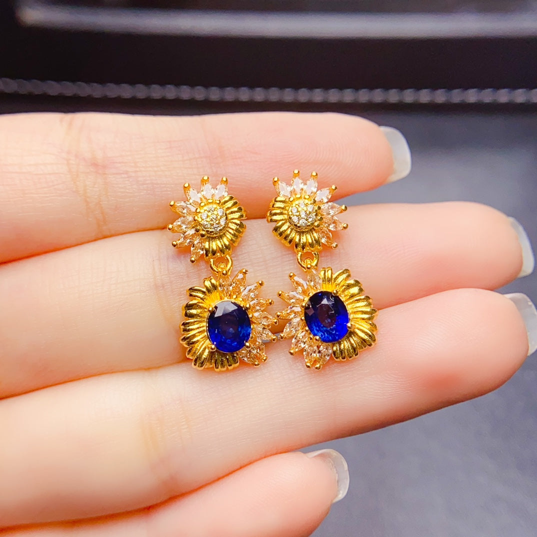 Natural sapphire earrings have arrived