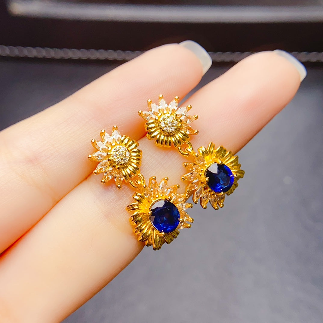 Natural sapphire earrings have arrived