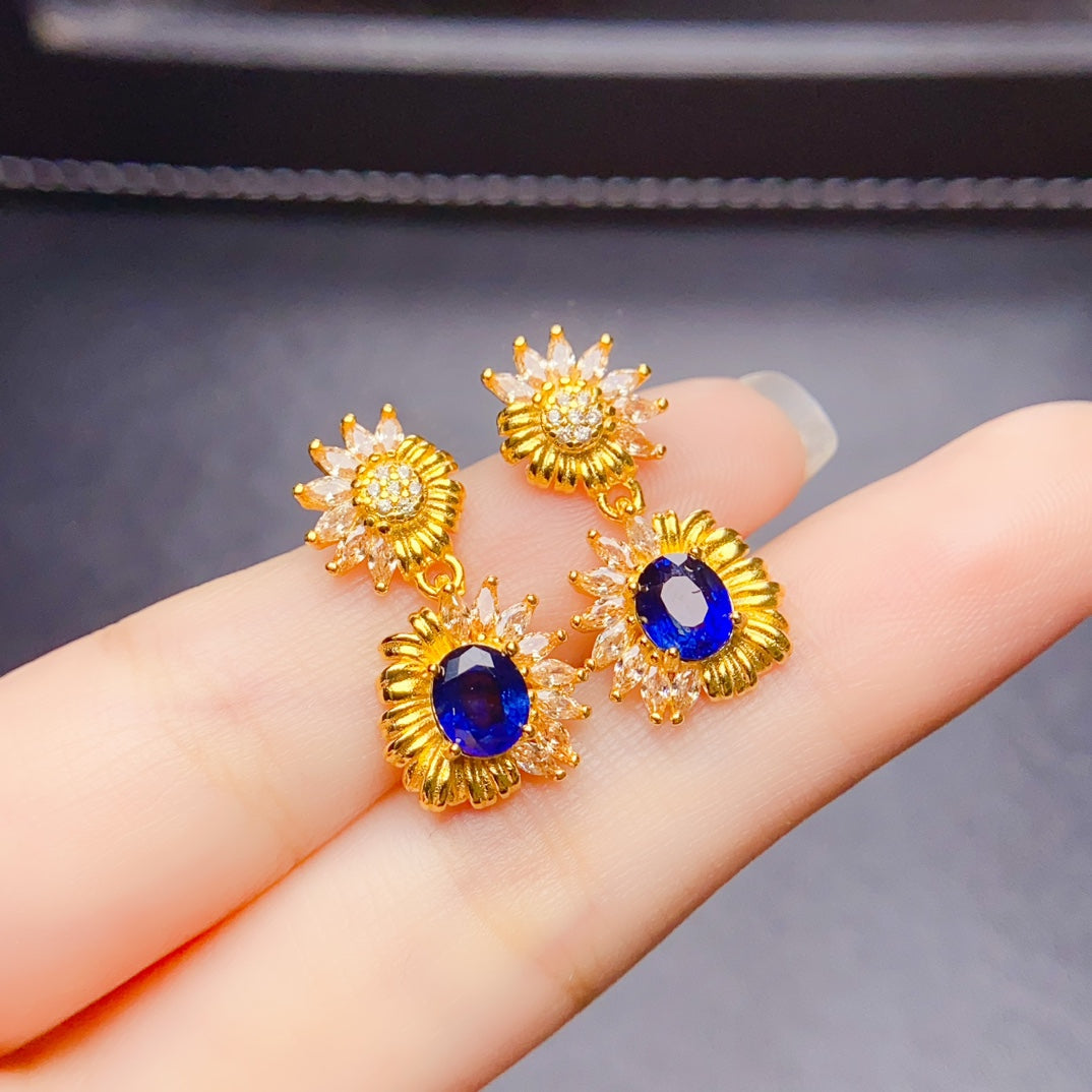 Natural sapphire earrings have arrived