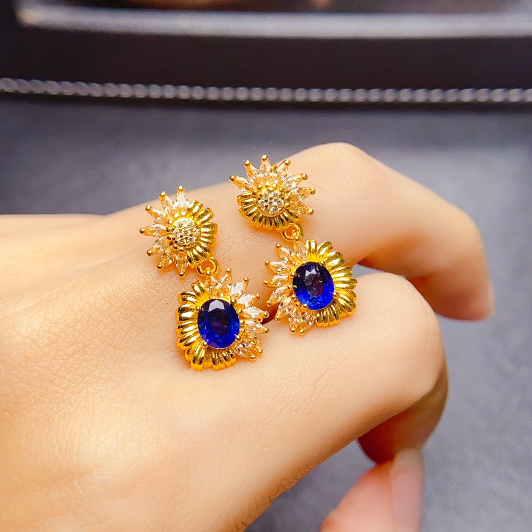 Natural sapphire earrings have arrived