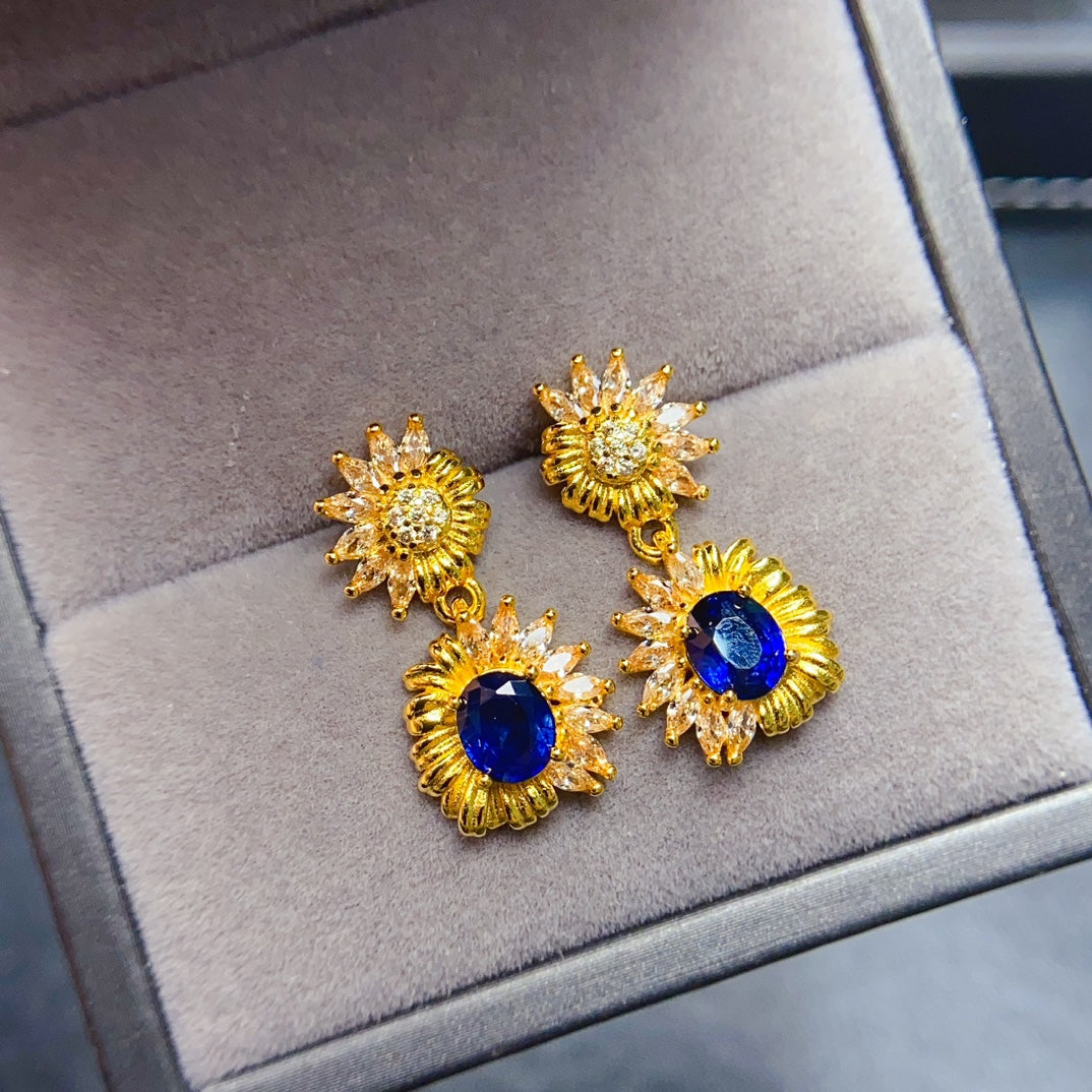 Natural sapphire earrings have arrived
