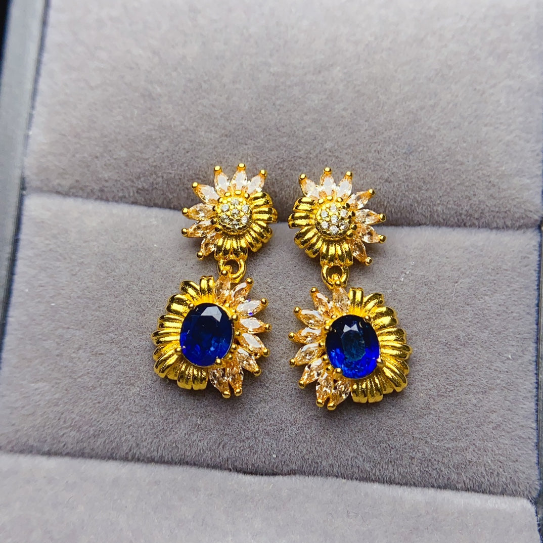 Natural sapphire earrings have arrived