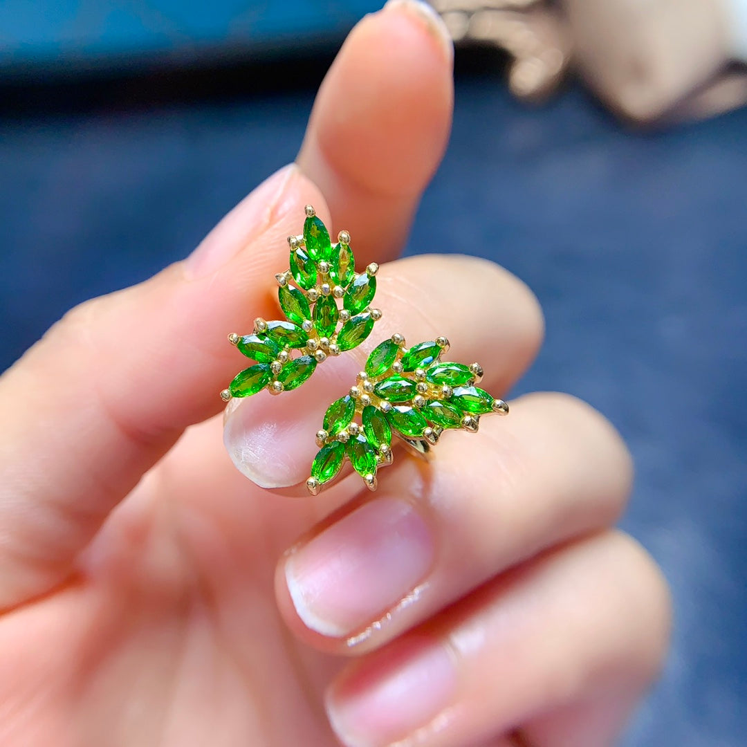 Butterfly natural diopside ring