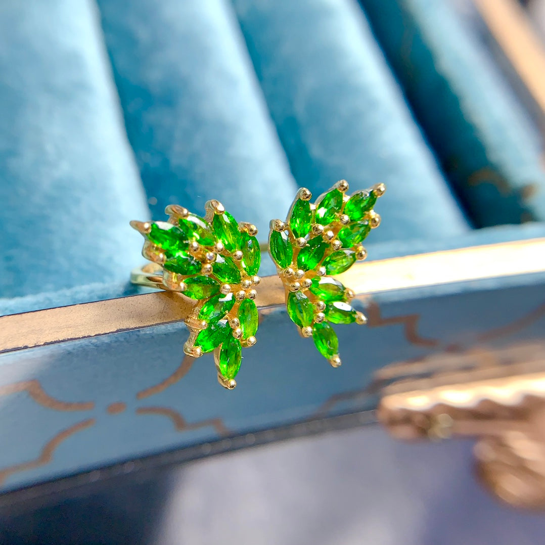 Butterfly natural diopside ring