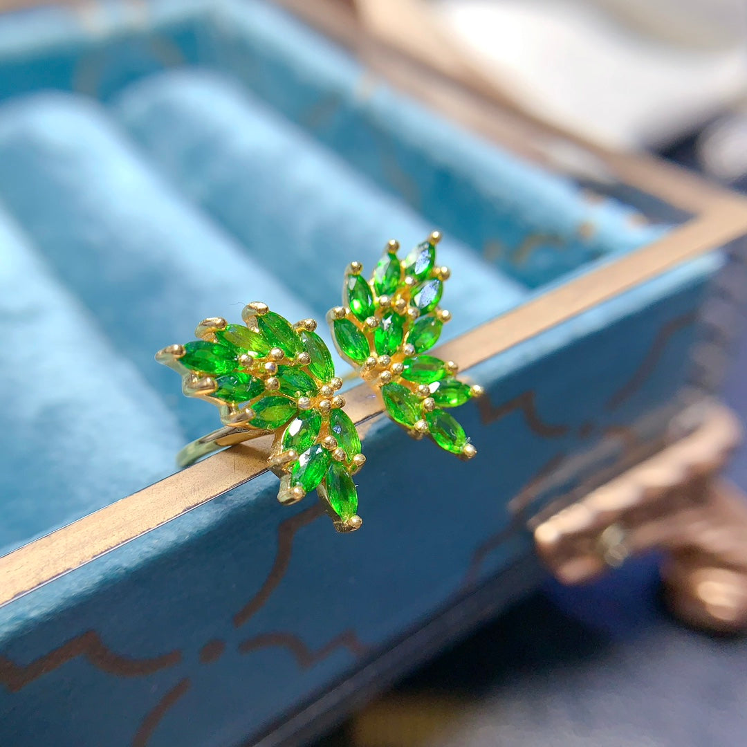 Butterfly natural diopside ring