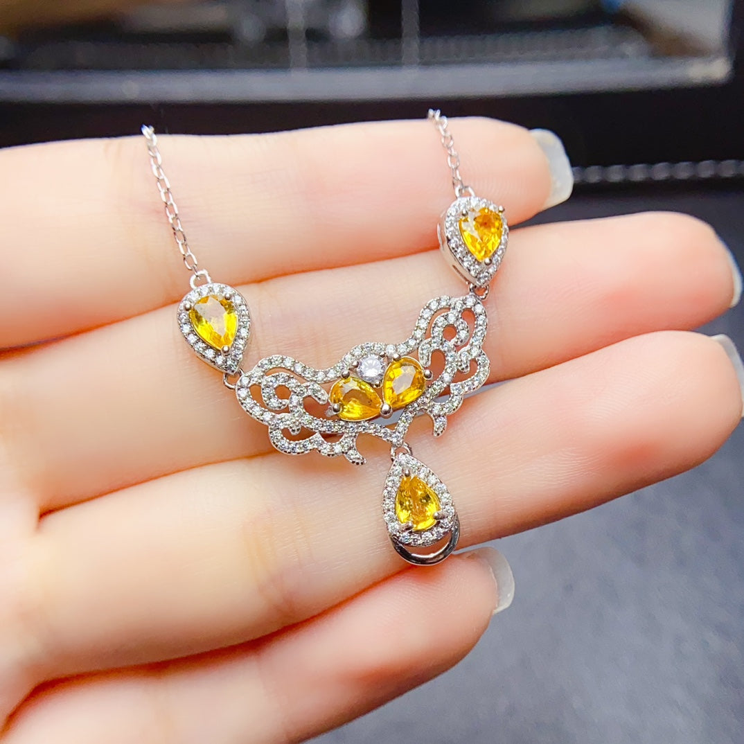 Natural Yellow Blue Treasure Necklace Arrives