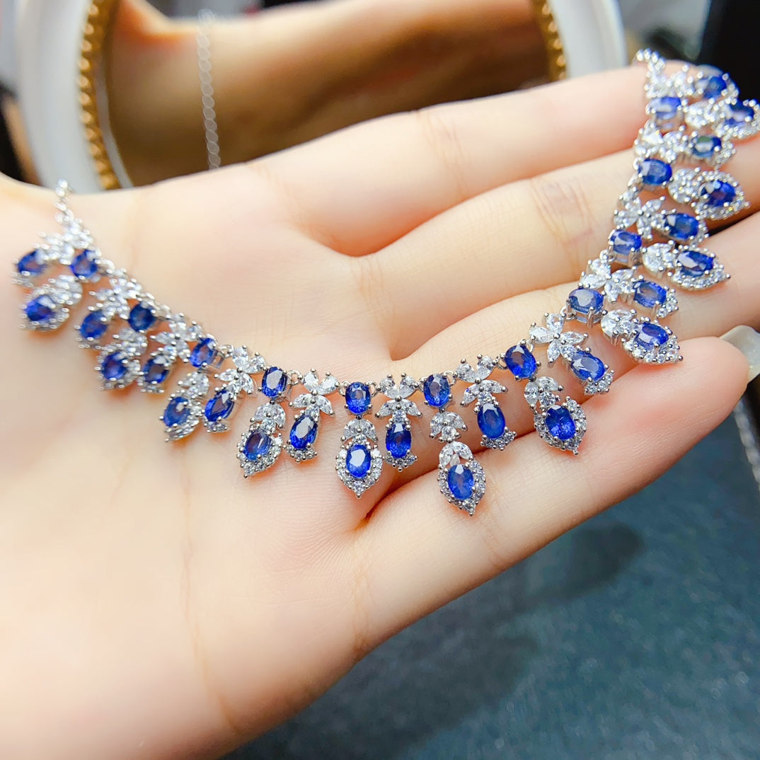 Natural sapphire necklace