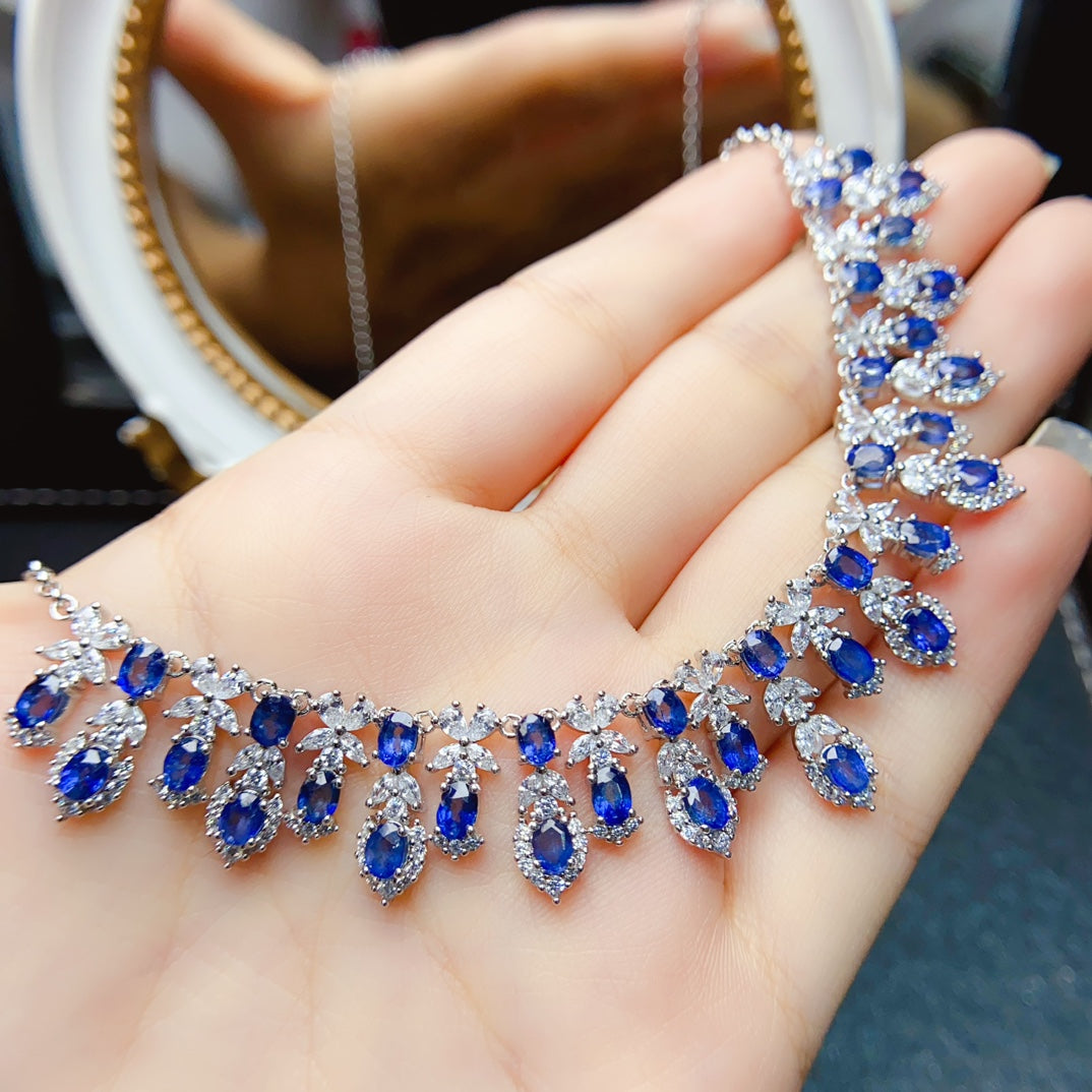 Natural sapphire necklace