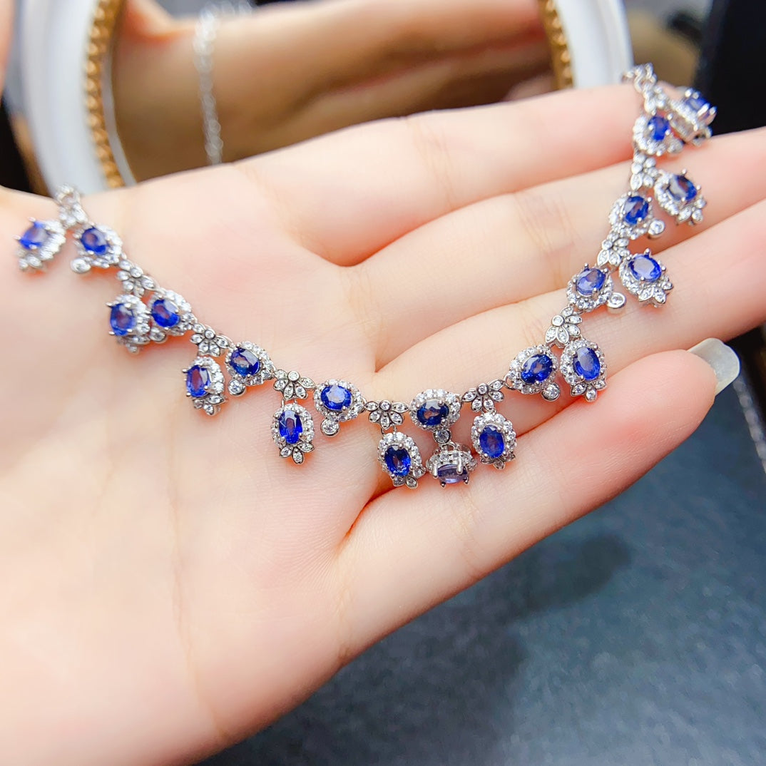 Natural sapphire necklace