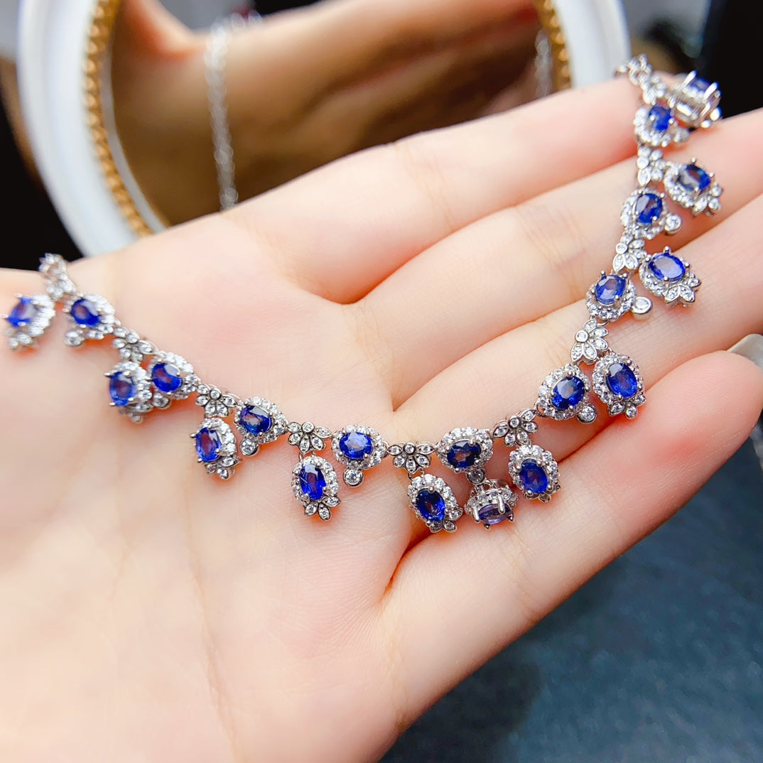 Natural sapphire necklace