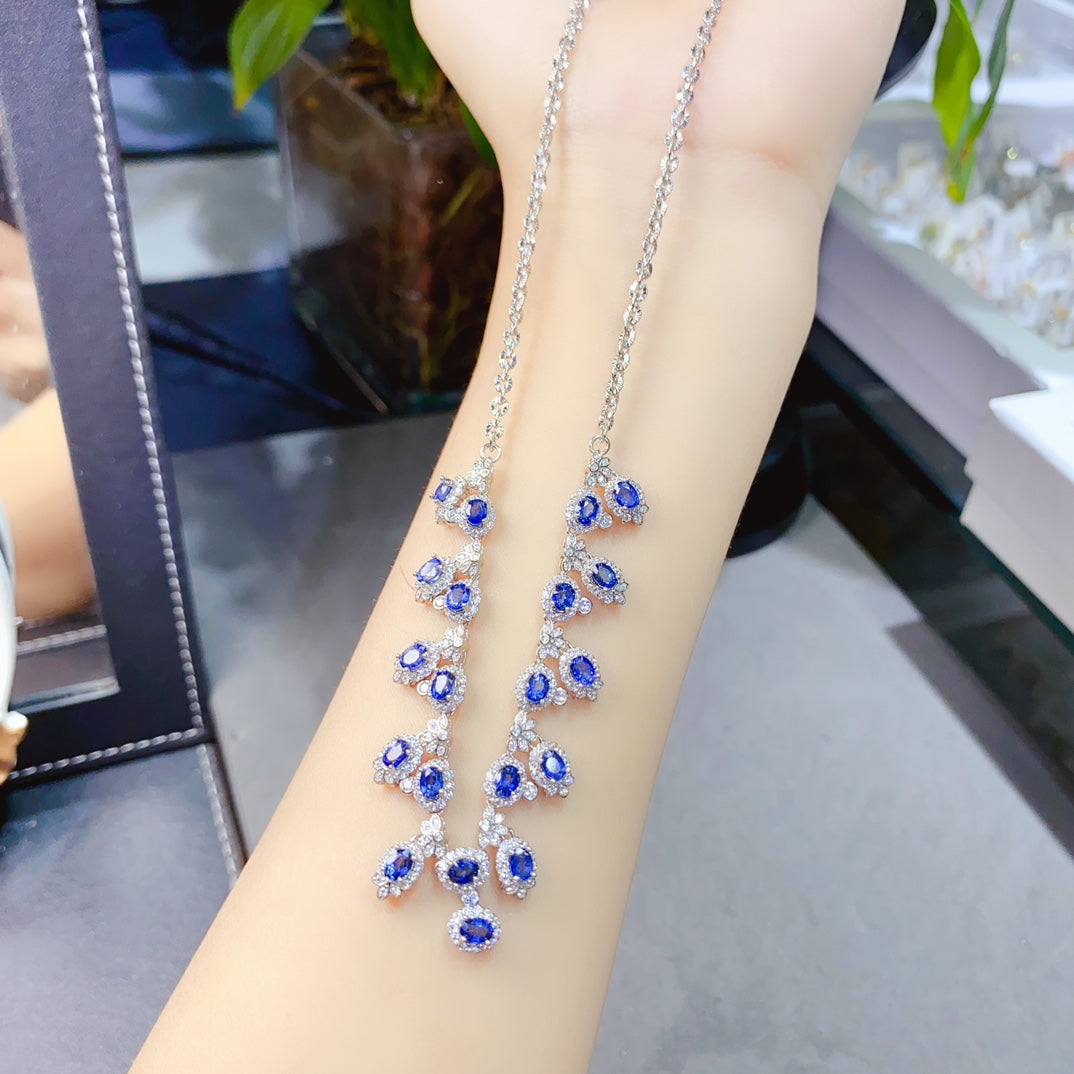 Natural sapphire necklace