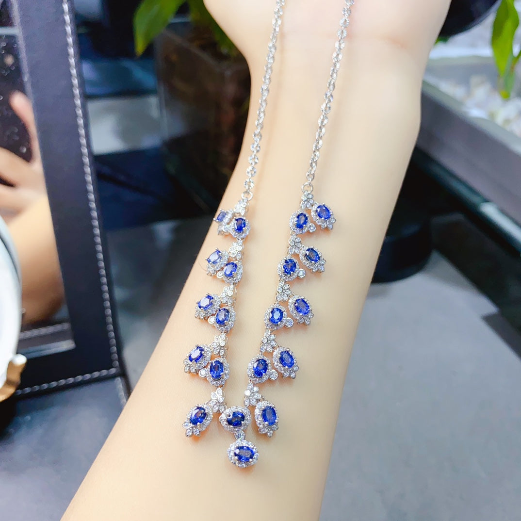 Natural sapphire necklace