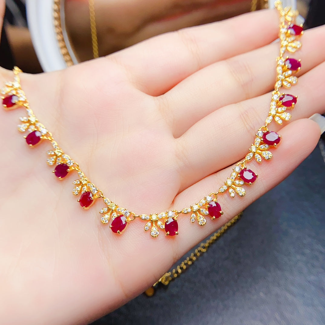 The natural burnt ruby necklace has arrived,