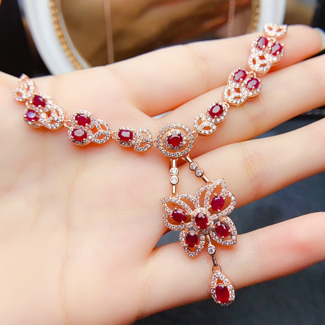 Natural ruby necklace