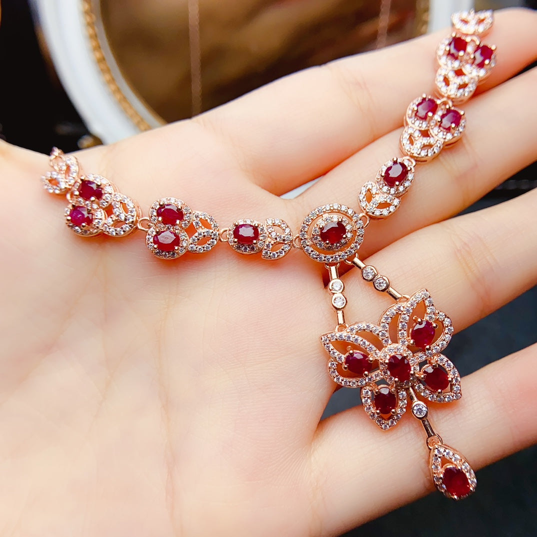 Natural ruby necklace