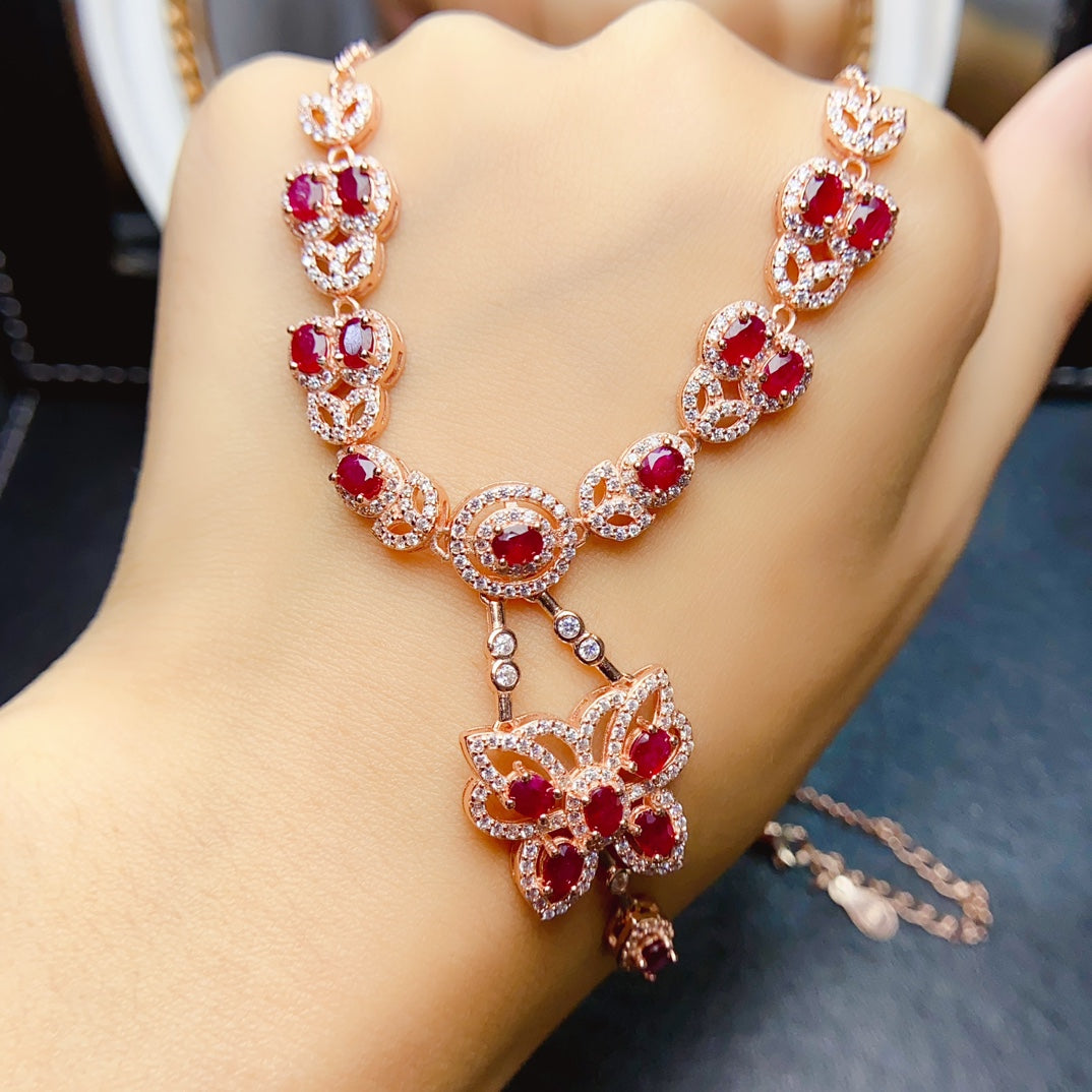 Natural ruby necklace