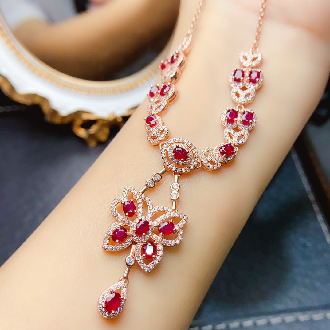 Natural ruby necklace