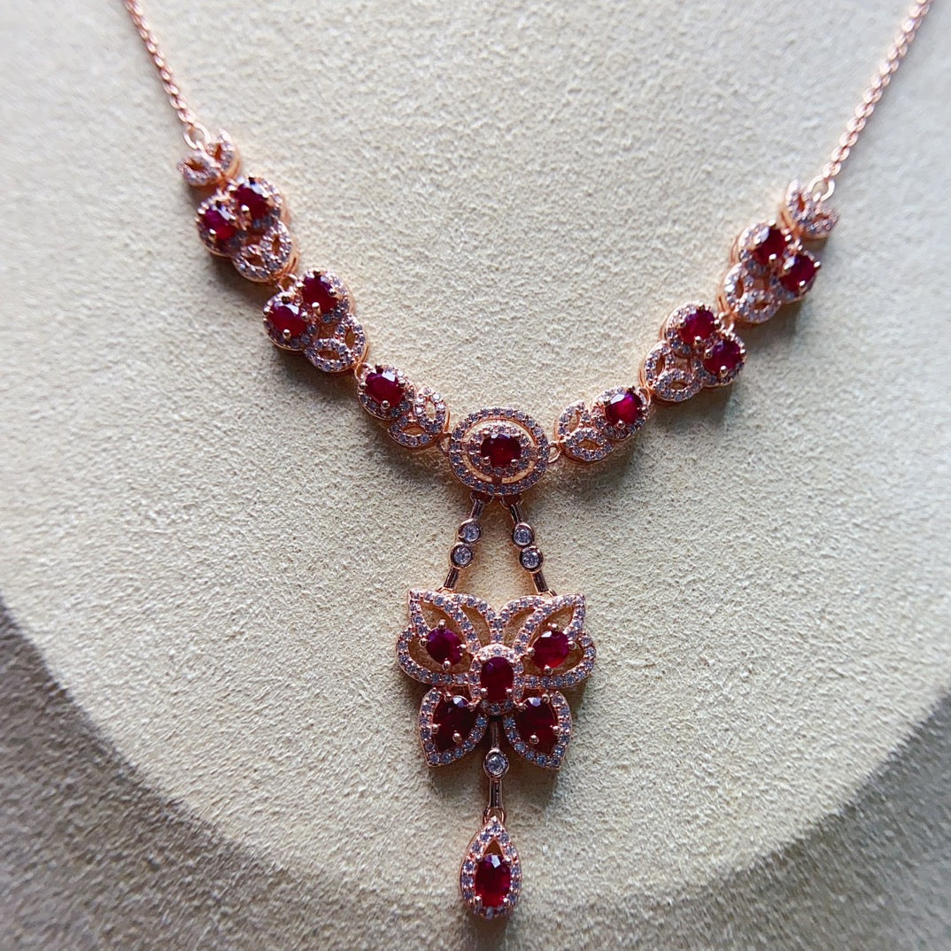 Natural ruby necklace