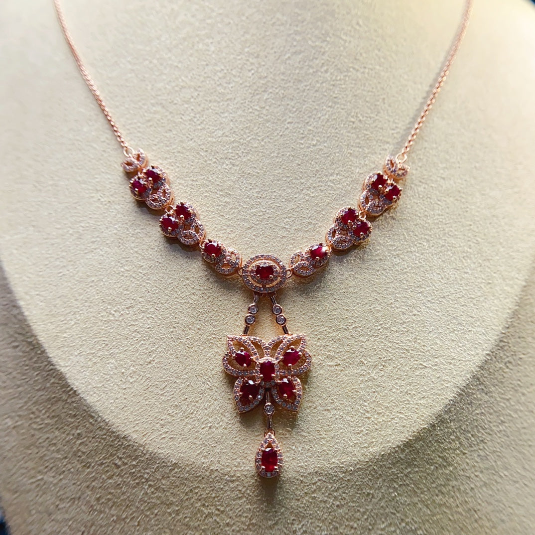 Natural ruby necklace