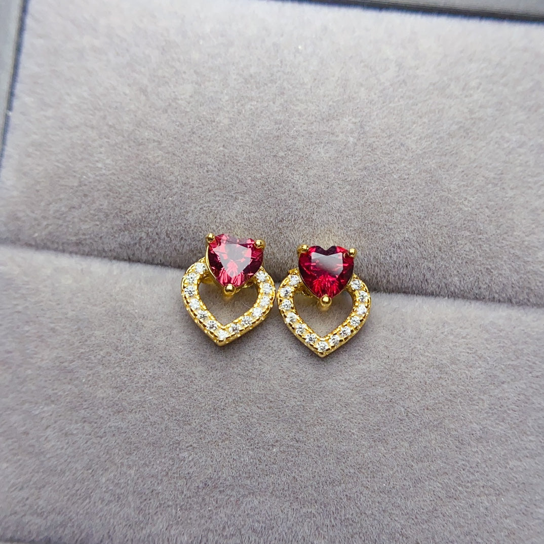 Natural garnet earrings,