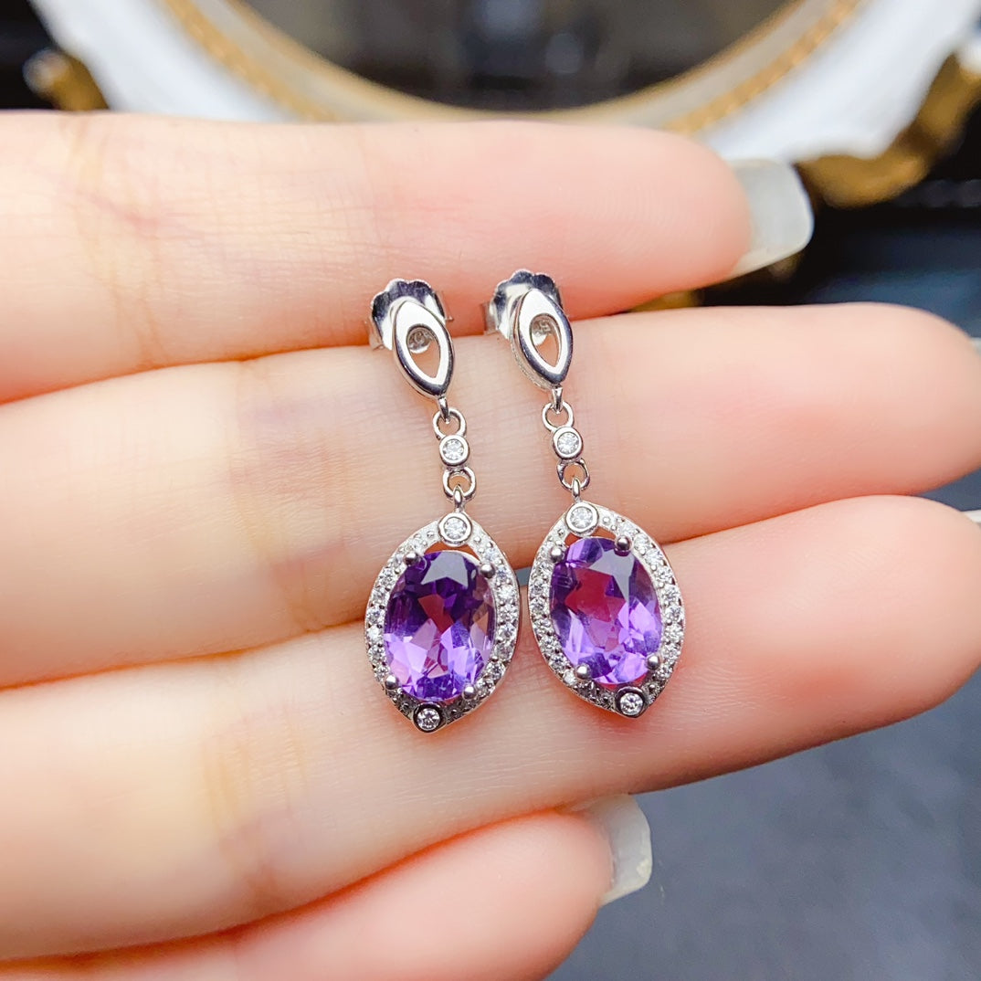 Natural amethyst earrings